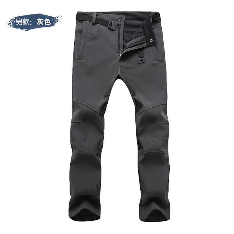 men's soft shell fleece climbing trousers water-repellent and windproof quick dry outdoor sports trousers2
