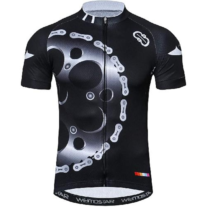 Men's Cycling Jersey Graphic Geometric Patterned Short Sleeve Bike Jersey with 3 Rear Pockets Mountain Bike MTB Road Bike Cycling Quick Dry Soft Back Pocket Comfortable Sports Black Blue Orange2