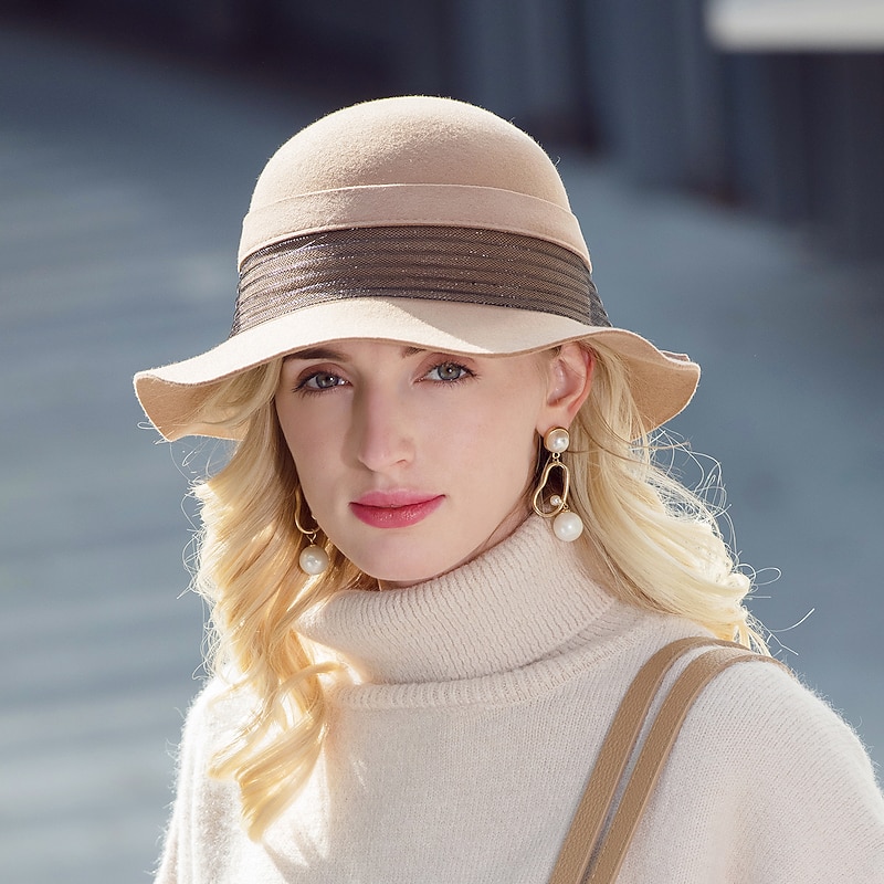 Headwear Casual Daily 100% Wool Hats with Lace 1PC Casual / Daily Wear Headpiece3