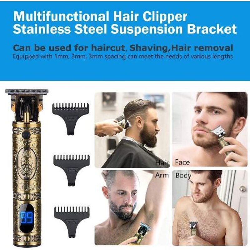 Hair Clippers For Men Hair Trimmer Zero Gapped Cordless Professional Haircut & Grooming Kit for Men Rechargeable LED Display4