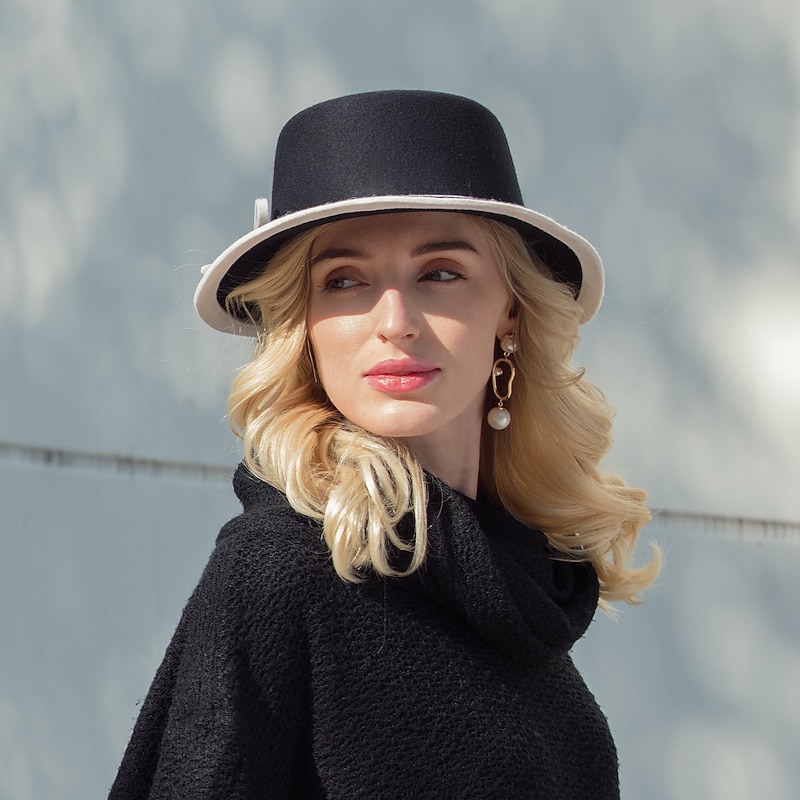 Hats 100% Wool Bucket Hat Casual Daily Wear Headwear Casual Daily With Bowknot Headpiece Headwear2