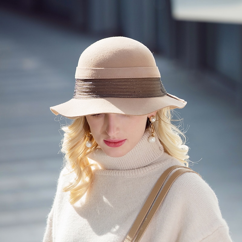 Headwear Casual Daily 100% Wool Hats with Lace 1PC Casual / Daily Wear Headpiece