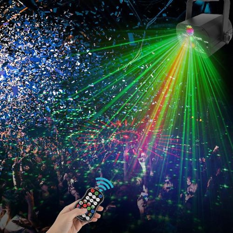 DJ Disco Stage Party Lights Laser Strobe Lights LED Sound Activated 60 Patterns RGB Flash Projector with Remote Control for Christmas Halloween Pub KTV Bar Dance Gift Birthday Christmas Gift4