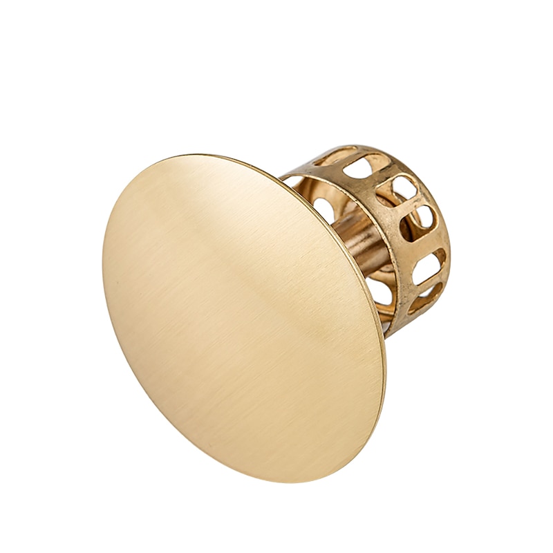 Brass Pop Up Sink Drain Stopper with Overflow Bathroom Faucet Vessel Vanity Sink Drainer(Golden)2