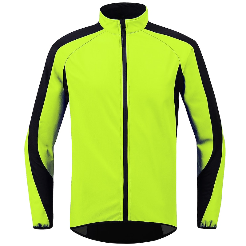 Men's Women's Cycling Jacket Patchwork Long Sleeve Bike Jacket Windbreaker Top with 3 Rear Pockets Mountain Bike MTB Road Bike Cycling Thermal Warm Fleece Lining Windproof Quick Dry Sports Blue Green4