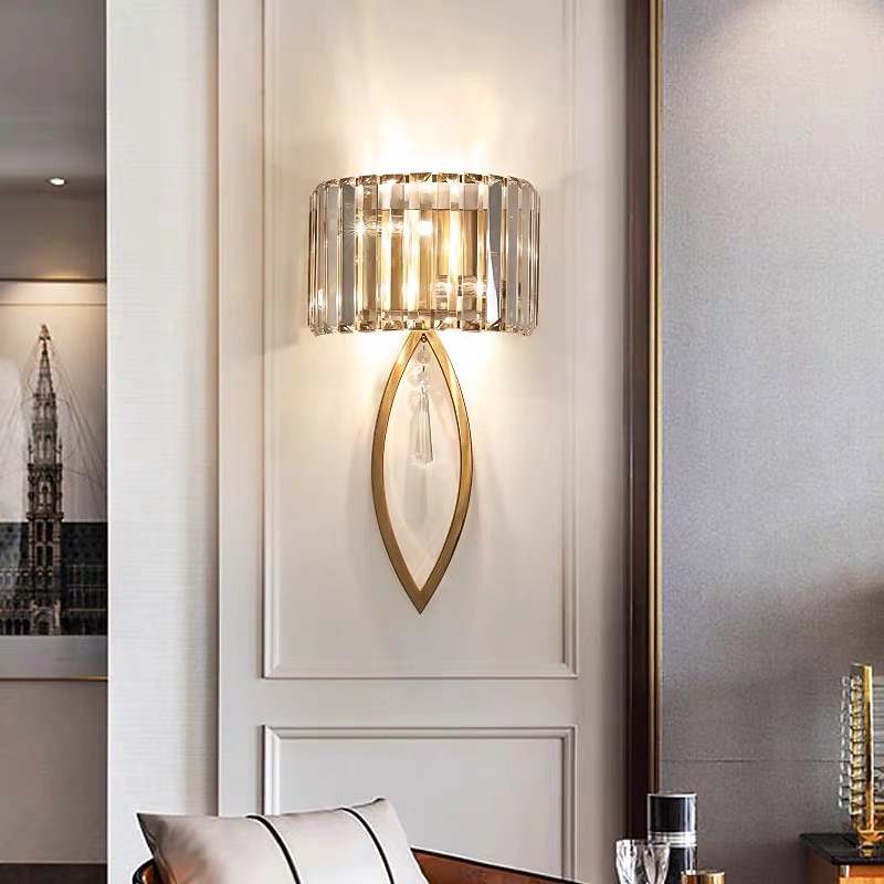 LED Wall Sconces Modern Gold Crystal Wall Light for Bedroom Kids Room 110-120V 220-240V 5W Luxury Indoor Lighting