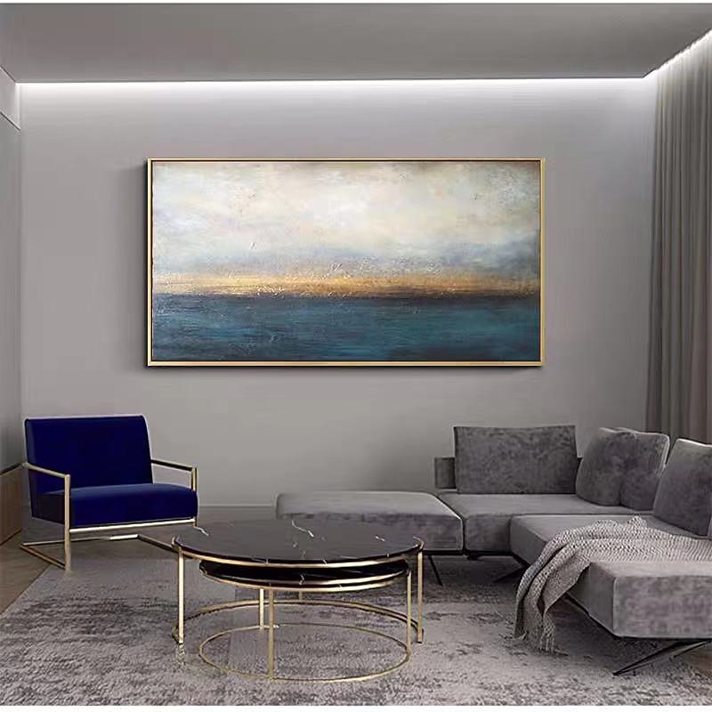 Oil Painting Handmade Hand Painted Wall Art Horizontal Panoramic Abstract Home Decoration Décor Rolled Canvas No Frame Unstretched4