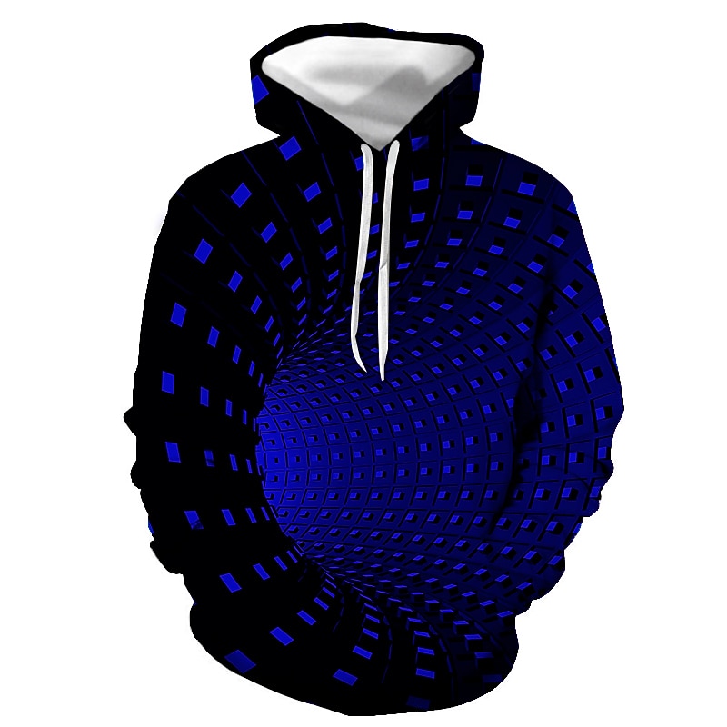 Men's Geometric Color Block 3D Hoodie Hoodies Sweatshirt Streetwear Halloween Hooded Daily Holiday Black Yellow Designer2