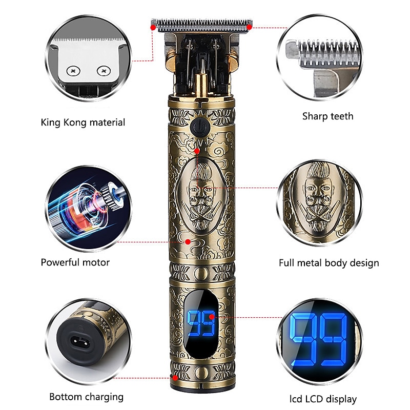 Hair Clippers For Men Hair Trimmer Zero Gapped Cordless Professional Haircut & Grooming Kit for Men Rechargeable LED Display3