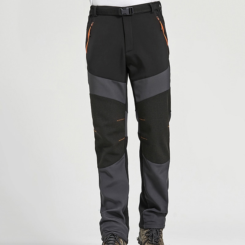 Men's Softshell Pants Patchwork Winter Outdoor Standard Fit Fleece Lining Waterproof Windproof Warm Pants / Trousers Black Army Green Fishing Climbing Camping / Hiking / Caving S M L XL XXL3