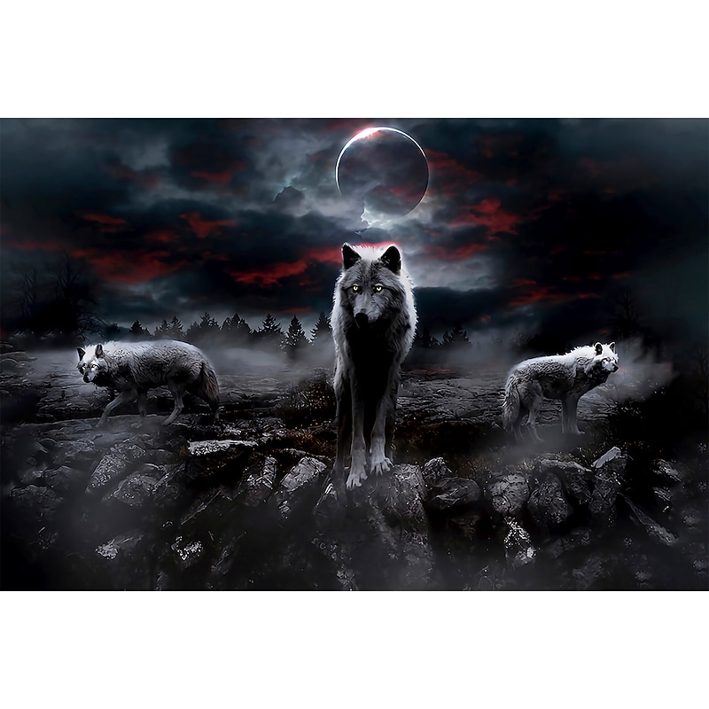 3D Wolf Print Duvet Cover Bedding Sets Comforter Cover with 1 Duvet Cover or Coverlet，1Sheet，2 Pillowcases for Double/Queen/King(1 Pillowcase for Twin/Single)3