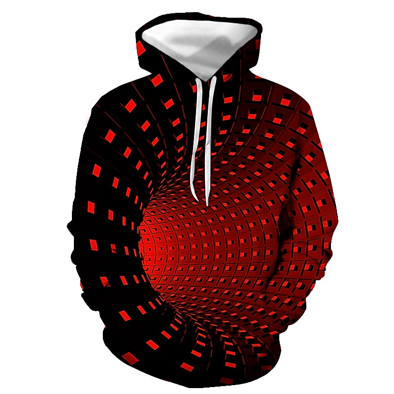 Men's Geometric Color Block 3D Hoodie Hoodies Sweatshirt Streetwear Halloween Hooded Daily Holiday Black Yellow Designer