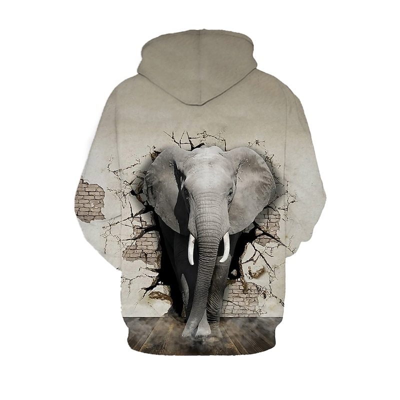 Boys 3D Graphic Elephant 3D Hoodie & Sweatshirt Long Sleeve 3D Print Active Polyester Spandex Kids