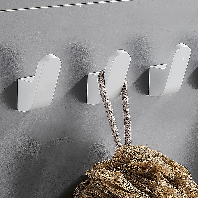 Multifunction Robe Hooks Aluminum for Bathroom and Kitchen Wall Mounted New Design 3pcs2