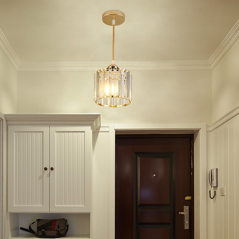 14 cm LED Pendant Light Lantern Desgin Crystal Modern Bedside Light Dining Room Restaurant Bar Metal Painted Finishes 110-120V 220-240V4