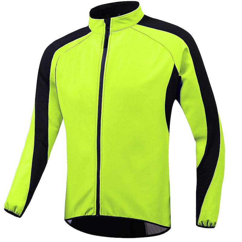 Men's Women's Cycling Jacket Patchwork Long Sleeve Bike Jacket Windbreaker Top with 3 Rear Pockets Mountain Bike MTB Road Bike Cycling Thermal Warm Fleece Lining Windproof Quick Dry Sports Blue Green3