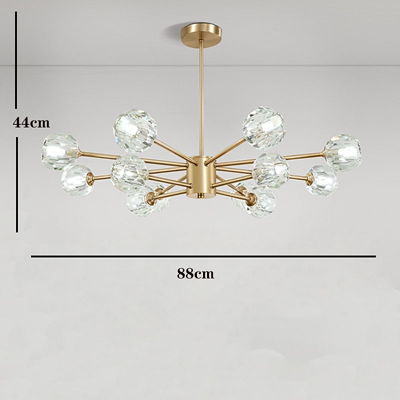 88 cm LED Chandelier Pendant Light Crystal Desgin Gold Flush Mount Lights Metal Electroplated Modern 110-120V 220-240V4