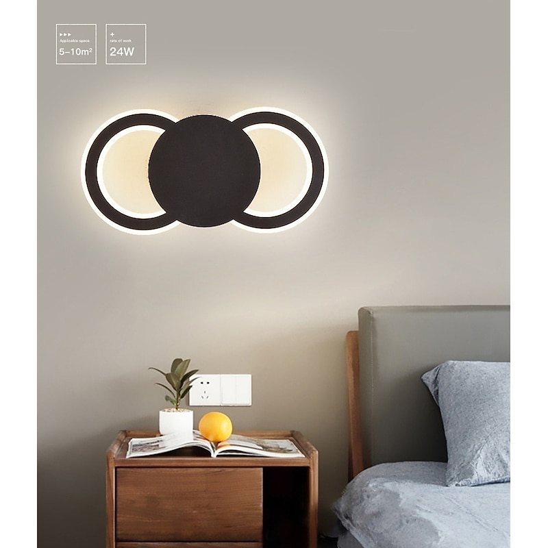 35cm New LED Ceiling Light Modern Black White Porch Lamp Corridor Lamp Bedroom Living Room Lamp Modern Simple Creative Wall Lamp Study Lamp Balcony Multi Purpose Lamp4