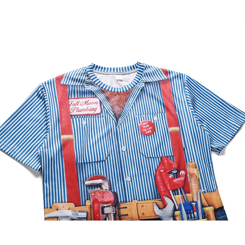 Men's Graphic 3D Shirt T Shirt Short Sleeve T shirt 3D Print Round Neck Shirt Exaggerated Rock Going out Weekend Blue-Green Clothing Apparel Normal M L XL XXL4