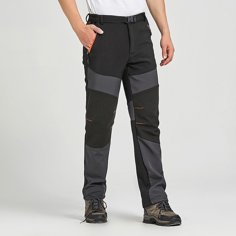 Men's Softshell Pants Patchwork Winter Outdoor Standard Fit Fleece Lining Waterproof Windproof Warm Pants / Trousers Black Army Green Fishing Climbing Camping / Hiking / Caving S M L XL XXL4