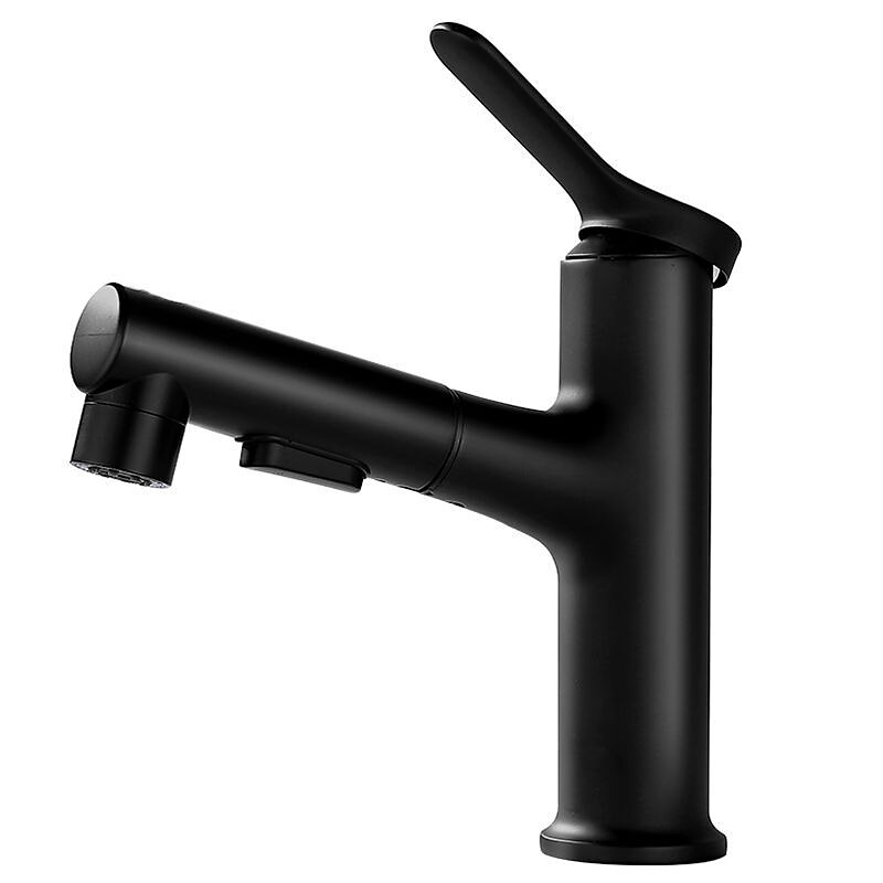 Bathroom Sink Faucet - Pull out Electroplated / Painted Finishes Centerset Single Handle One HoleBath Taps3
