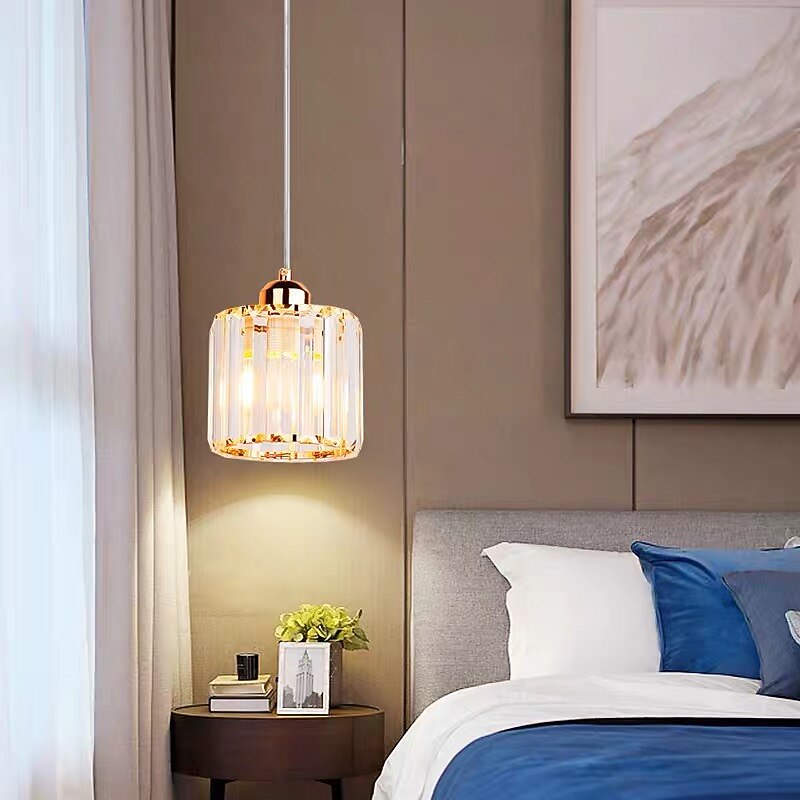 14 cm LED Pendant Light Lantern Desgin Crystal Modern Bedside Light Dining Room Restaurant Bar Metal Painted Finishes 110-120V 220-240V3