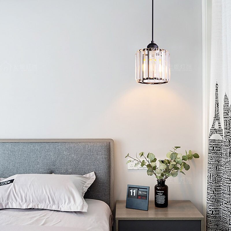 14 cm LED Pendant Light Lantern Desgin Crystal Modern Bedside Light Dining Room Restaurant Bar Metal Painted Finishes 110-120V 220-240V2