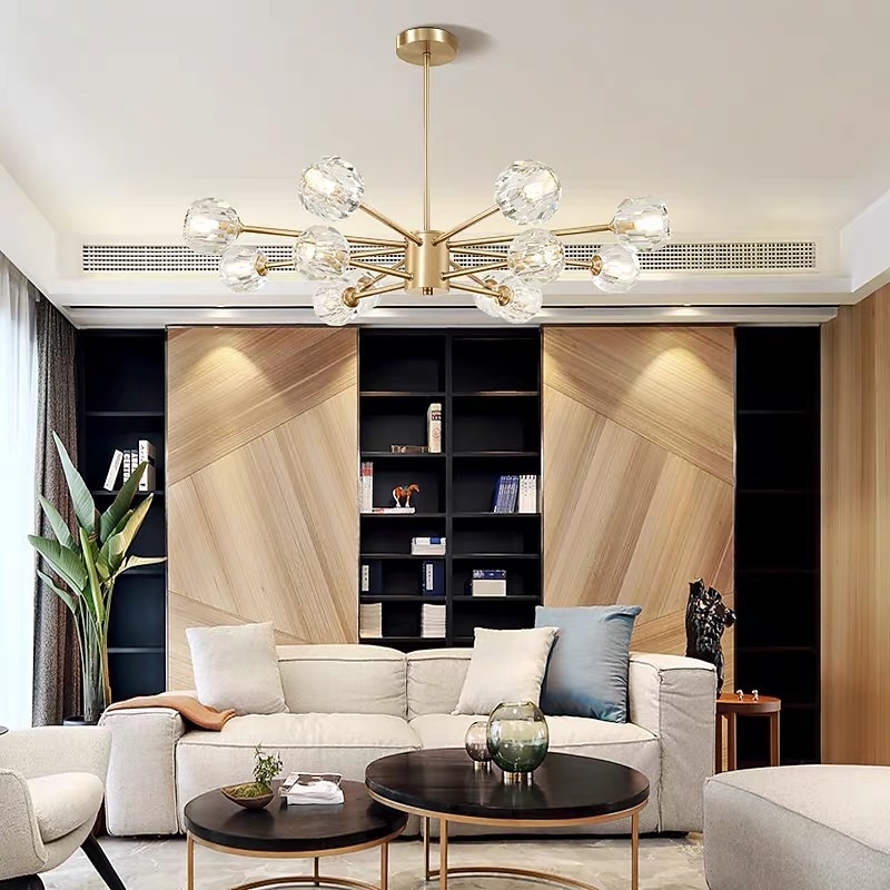 88 cm LED Chandelier Pendant Light Crystal Desgin Gold Flush Mount Lights Metal Electroplated Modern 110-120V 220-240V