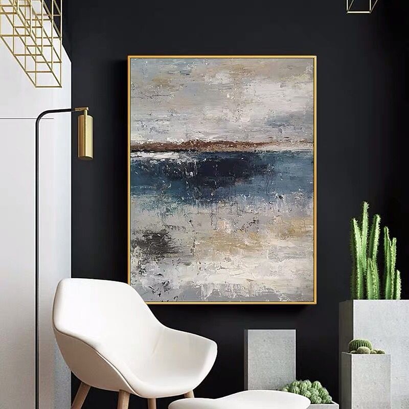 Handmade Oil Painting Canvas Wall Art Decoration Abstract Graininess Grey Paintings for Home Decor Rolled Frameless Unstretched Painting4