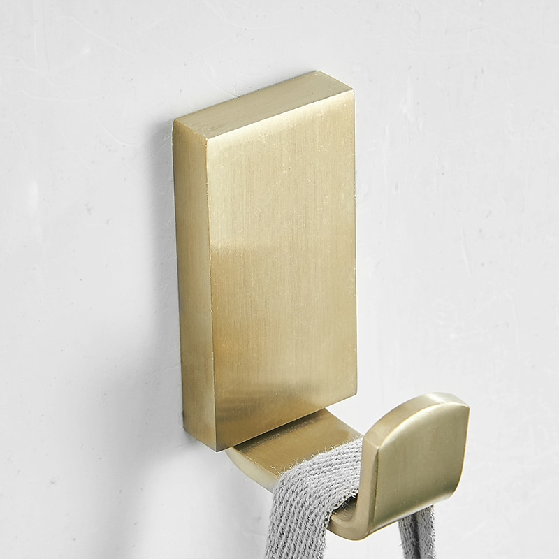 2pcs Wall Hooks for Coats,Stainless Steel Robe Hooks,Wall Mounted Coat Hooks For Bathroom,Bedroom,Kitchen(Brushed Nickel/Brushed Golden/Black)4