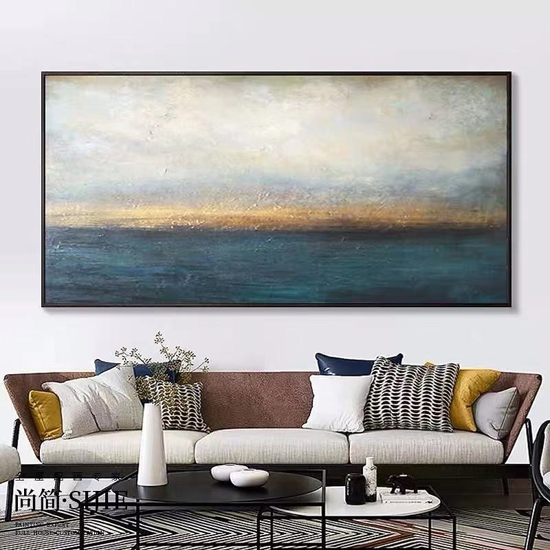 Oil Painting Handmade Hand Painted Wall Art Horizontal Panoramic Abstract Home Decoration Décor Rolled Canvas No Frame Unstretched