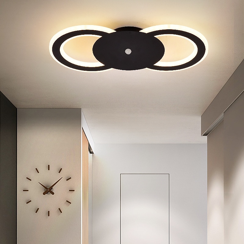 35cm New LED Ceiling Light Modern Black White Porch Lamp Corridor Lamp Bedroom Living Room Lamp Modern Simple Creative Wall Lamp Study Lamp Balcony Multi Purpose Lamp