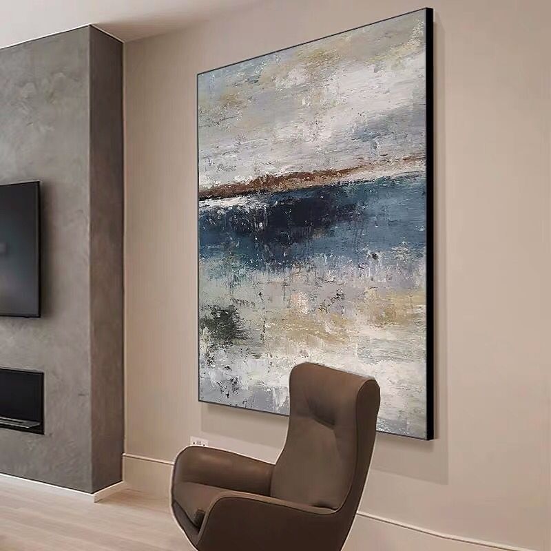 Handmade Oil Painting Canvas Wall Art Decoration Abstract Graininess Grey Paintings for Home Decor Rolled Frameless Unstretched Painting3