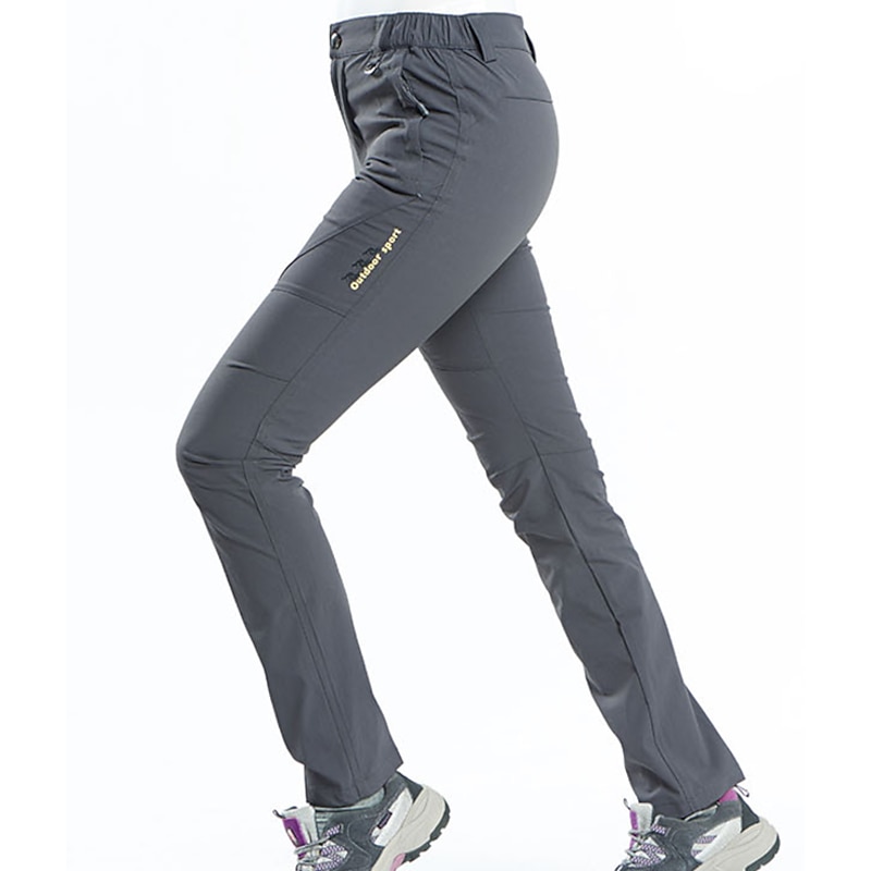 Women's Hiking Pants Trousers Summer Outdoor Waterproof Skin Friendly Quick Dry Stretchy Pants / Trousers Bottoms Elastic Waist Dark Grey Violet Elastane Camping / Hiking Fishing Climbing S M L XL XXL4