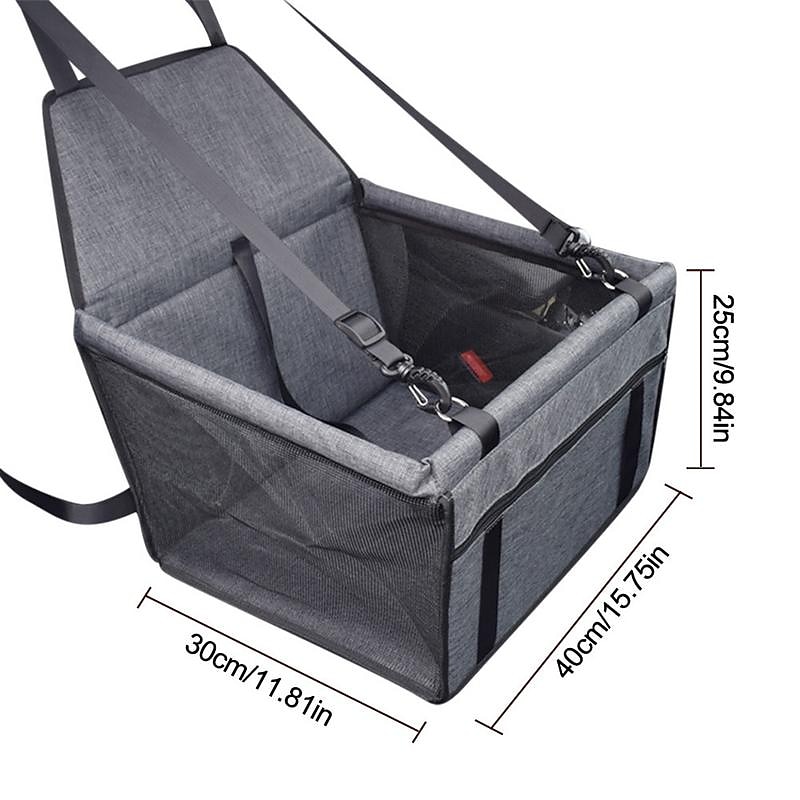 dog car seat, portable pet dog booster car seat breathable travel pet car seat carrier with seat belt for dogs &amp; cats clip-on safety leash for cat puppy4