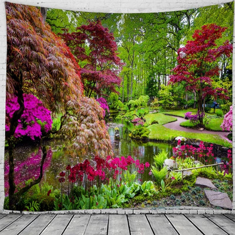 Wall Tapestry Art Decor Blanket Curtain Hanging Home Bedroom Living Room Decoration Forest View