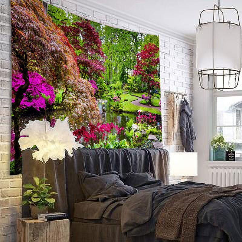 Wall Tapestry Art Decor Blanket Curtain Hanging Home Bedroom Living Room Decoration Forest View2