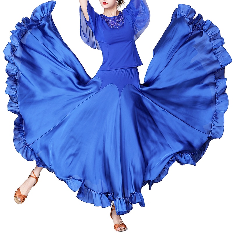 Ballroom Dance Skirts Ruffles Women's Performance Daily Wear High Polyester2