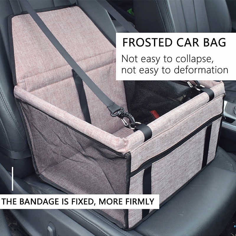 dog car seat, portable pet dog booster car seat breathable travel pet car seat carrier with seat belt for dogs &amp; cats clip-on safety leash for cat puppy2