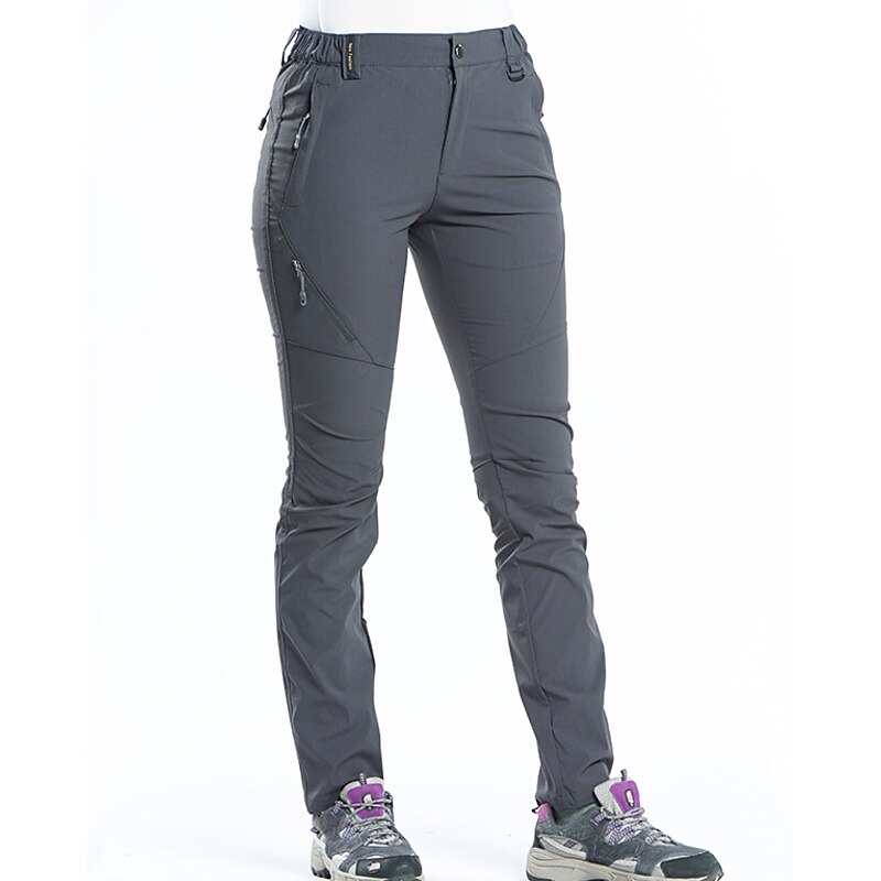 Women's Hiking Pants Trousers Summer Outdoor Waterproof Skin Friendly Quick Dry Stretchy Pants / Trousers Bottoms Elastic Waist Dark Grey Violet Elastane Camping / Hiking Fishing Climbing S M L XL XXL2