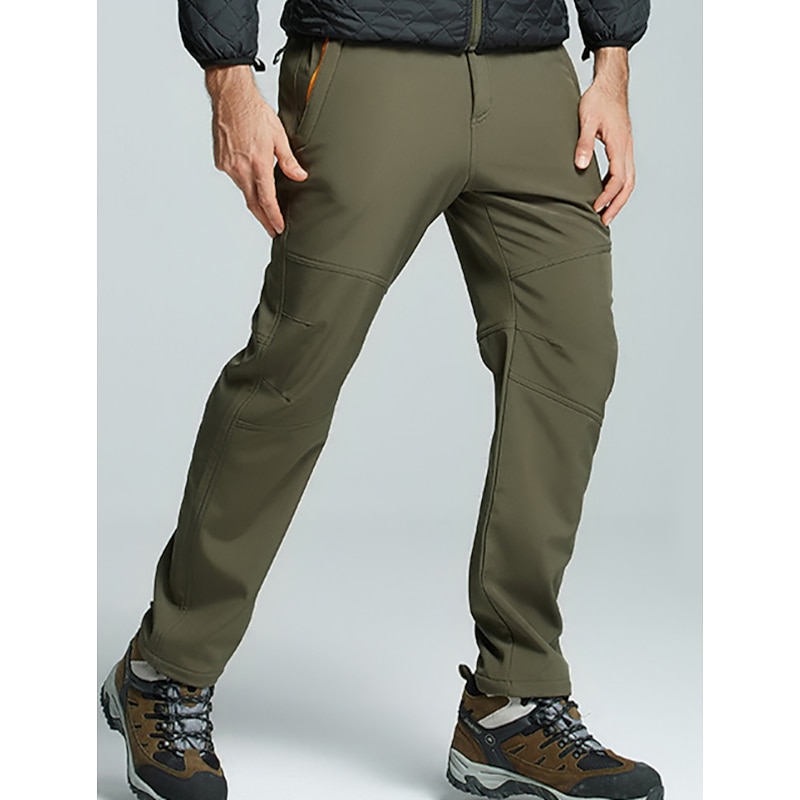 Men's Hiking Pants Trousers Softshell Pants Winter Outdoor Thermal Warm Fleece Lining Windproof Multi-Pockets ArmyGreen Black Camping / Hiking Hunting Fishing M L XL XXL XXXL