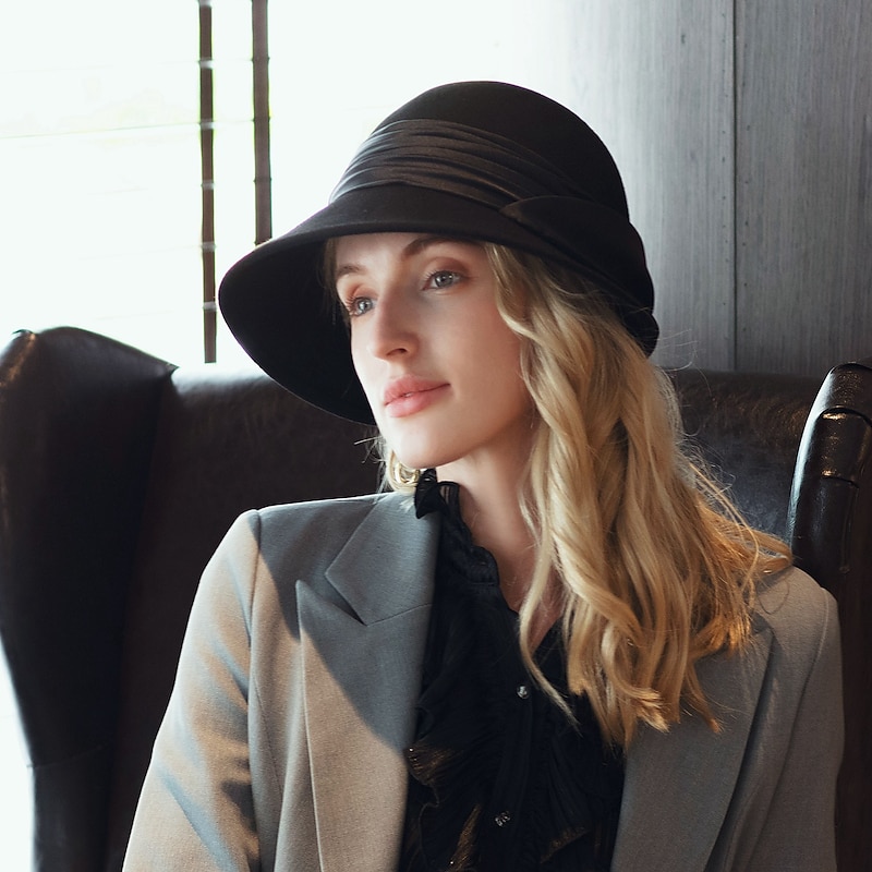 Headwear Casual Daily 100% Wool Hats with Solid / Satin Bowknot 1pc Casual / Daily Wear Headpiece4