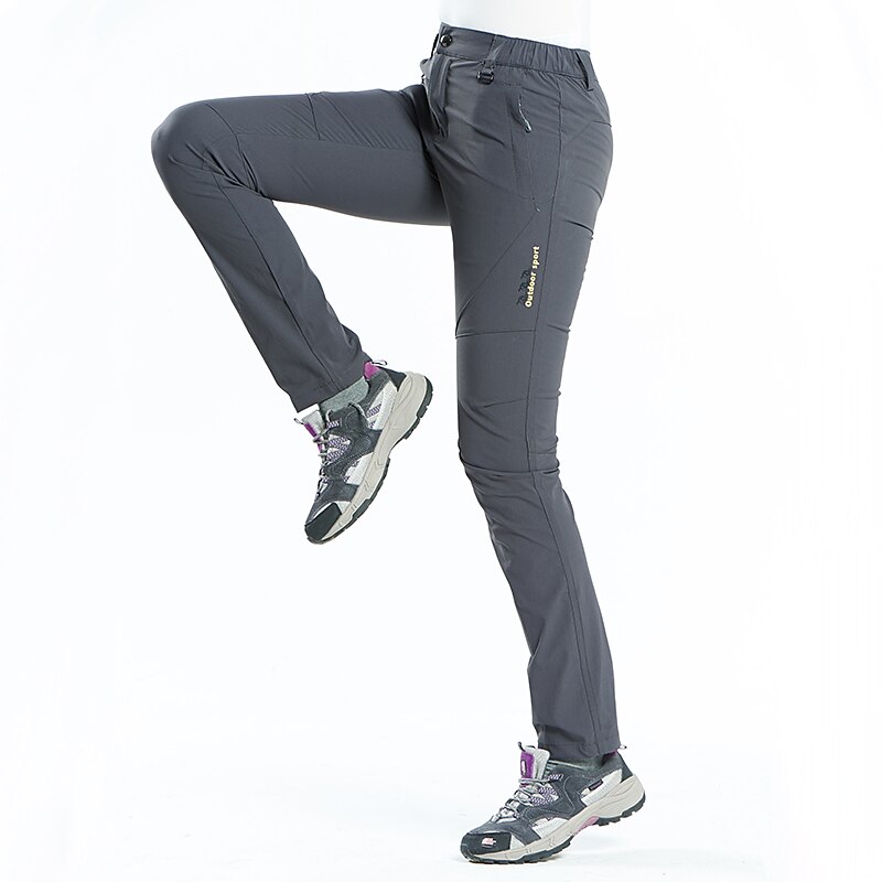 Women's Hiking Pants Trousers Summer Outdoor Waterproof Skin Friendly Quick Dry Stretchy Pants / Trousers Bottoms Elastic Waist Dark Grey Violet Elastane Camping / Hiking Fishing Climbing S M L XL XXL3