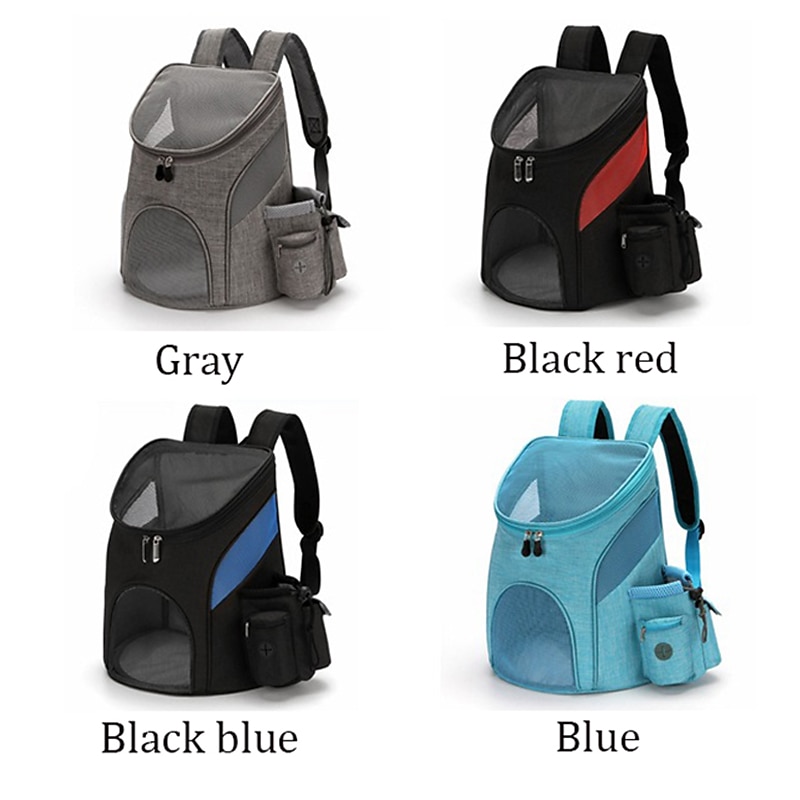 Dog Cat Pets Carrier Bag Travel Backpack Travel Bag Dog Backpack Travel Carrier Bag Backpack Portable Breathable Durable Solid Colored Nylon puppy Small Dog Outdoor Hiking Black Gray Dark Blue2
