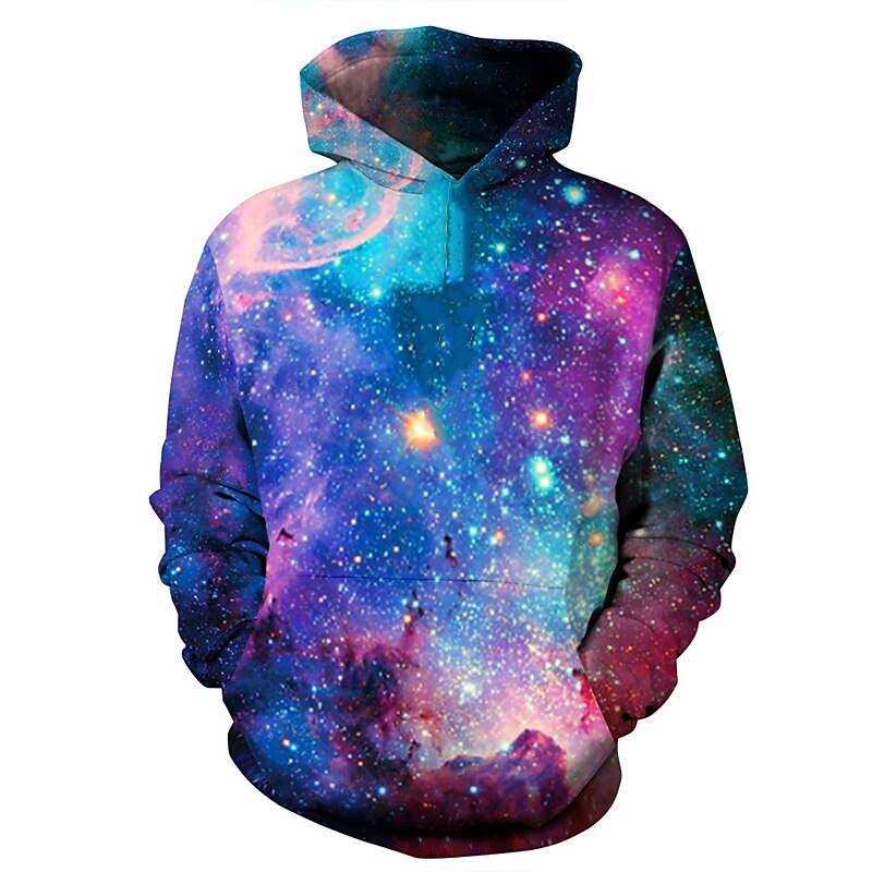 Girls' 3D Galaxy Geometric Color Block Hoodie Long Sleeve 3D Print Spring Fall Winter Active Basic Kids Toddler 2-12 Years Outdoor Daily2