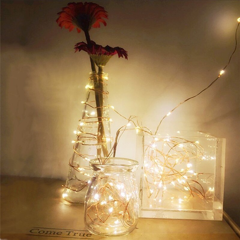 2pcs 10m LED Fairy String Lights 100LEDs Copper Wire Lights Warm White White Color-changing Waterproof Party Decorative Batteries Powered4