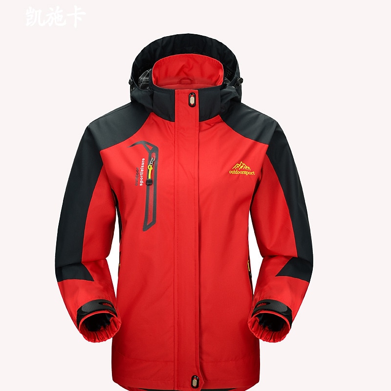 Men's Hiking Windbreaker Outdoor Waterproof Windproof Breathable Quick Dry Hiking Outfits Hiking Clothes Summer Spring Top Ski / Snowboard Fishing Climbing Male denim blue Male red Male Royal Blue4