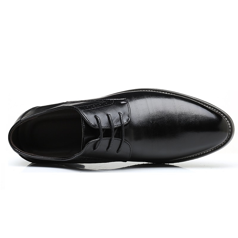 Men's Navy Blue Faux Leather Oxford Shoes – Stylish Lace-Up Design for Business and Formal Wear4