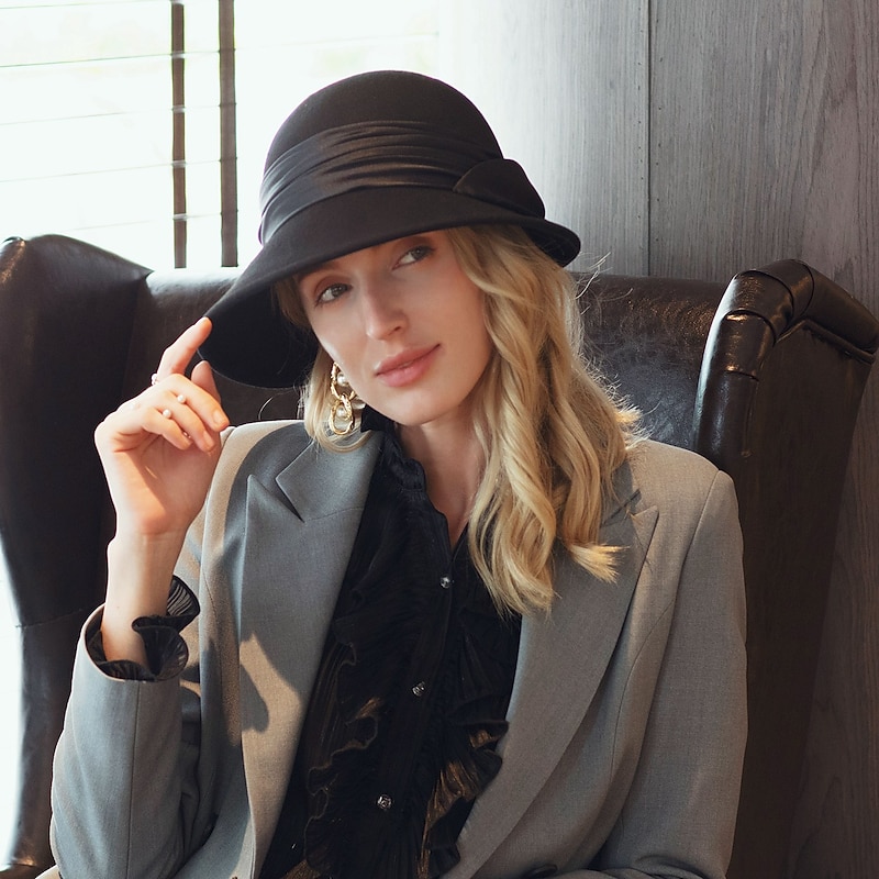 Headwear Casual Daily 100% Wool Hats with Solid / Satin Bowknot 1pc Casual / Daily Wear Headpiece