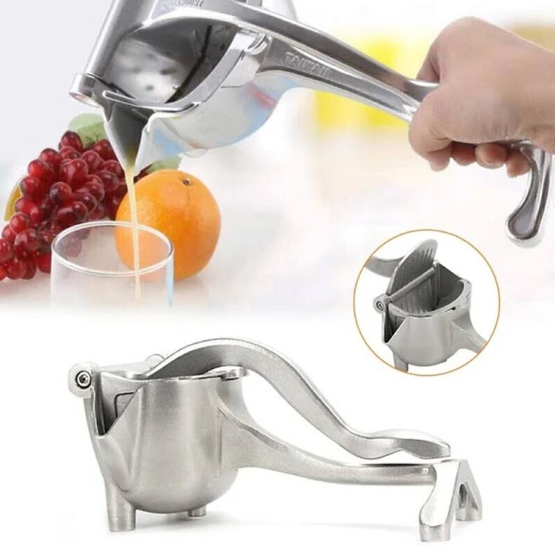 Silver Metal Manual Juicer Fruit Squeezer Juice Lemon Orange Press Household Multifunctional Kitchen Drinkware Supplies 7
